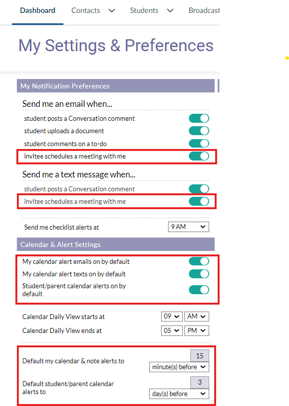 How do I create calendar events and alerts? CollegePlannerPro Support