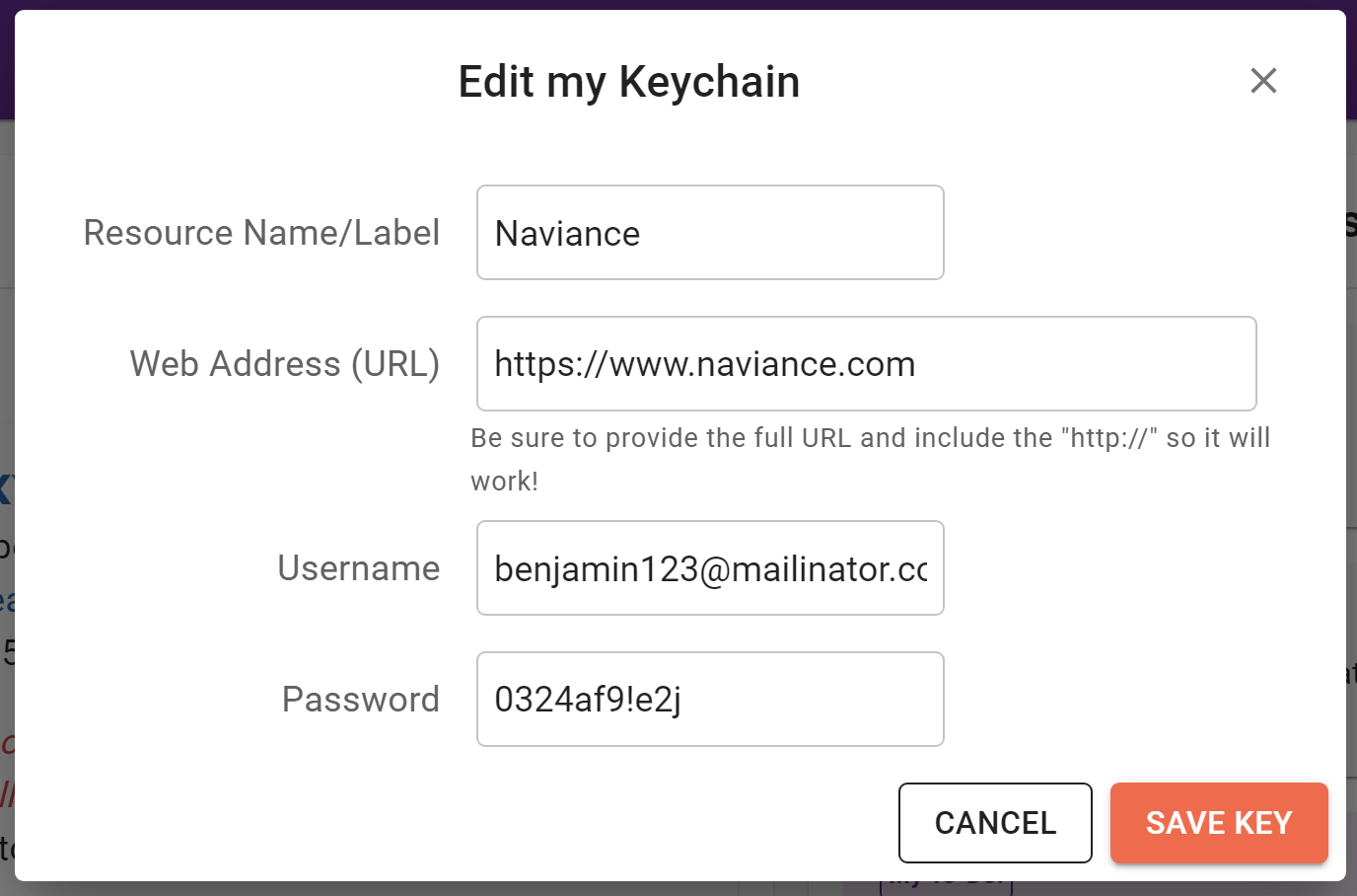 What is the Keychain and how is it used? CollegePlannerPro Support